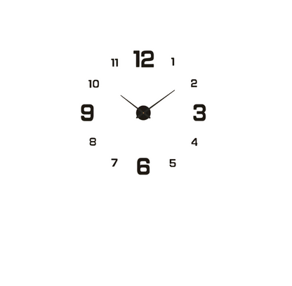Modern 3D Wall Clock – Acrylic Sticker Design, Silent Movement (40cm Diameter)